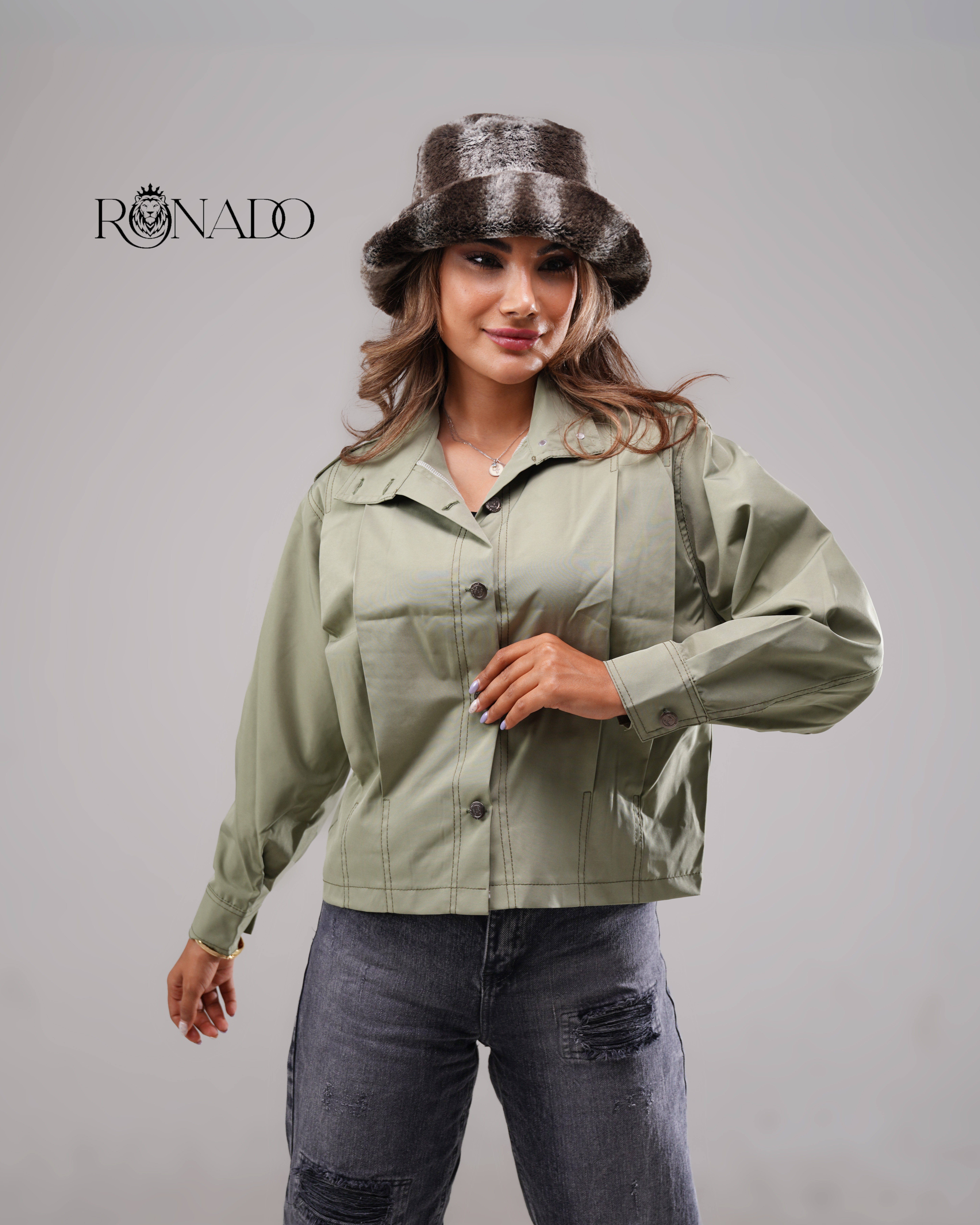 ترنچ کت رونادو پارچه تی سی